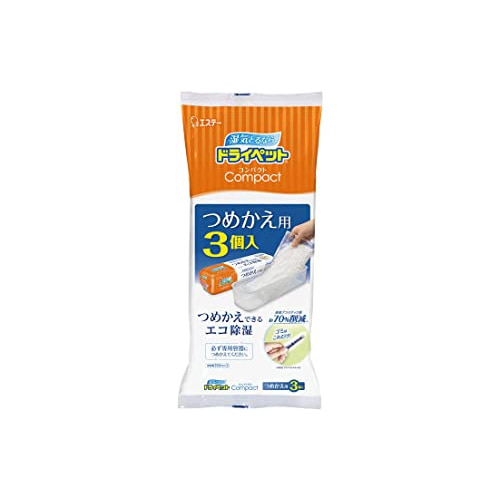 エステー ドライペット コンパクト つめかえ用 (3個入) 詰め替え用 除湿剤 湿気とり