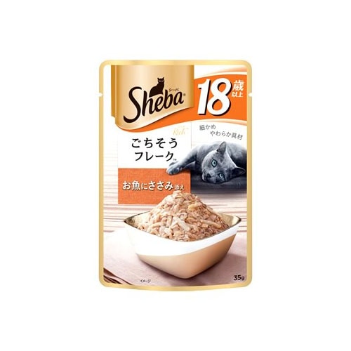 マースジャパン シーバ リッチ 18歳以上 ごちそうフレーク お魚にささみ添え (35g) キャットフード ウェット