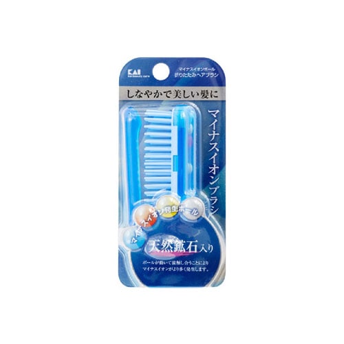 貝印 マイナスイオンボール 折りたたみヘアブラシ KQ3007 (1個)