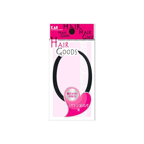 貝印 ヘアグッズ シリコーンゴムリング 黒 HA0075 (2個) HG ヘアゴム