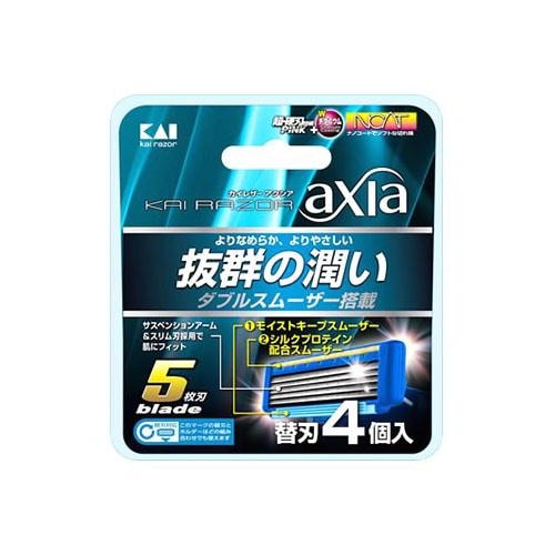 貝印 KAIRAZOR axia カイレザー アクシア 替刃 (4個入) カミソリ 髭剃り 5枚刃