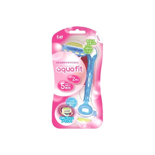 貝印 aquafit アクアフィット (2本入) ボディシェーバー 5枚刃 使い捨てカミソリ