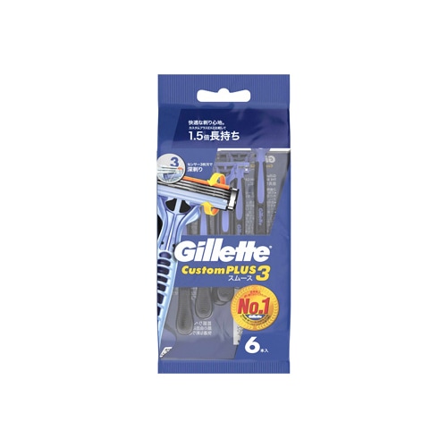 P&G ジレット カスタムプラス3 スムース (6本) 使い捨てカミソリ シェービング 髭剃り 【P&G】