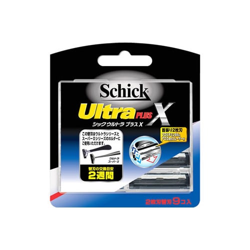 シック ウルトラプラスX 替刃 (9個) カミソリ 髭剃り 2枚刃