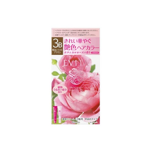 カネボウ　エビータ　トリートメントヘアカラー　3B　明るいライトブラウン　(1セット)　白髪用　【医薬部外品】