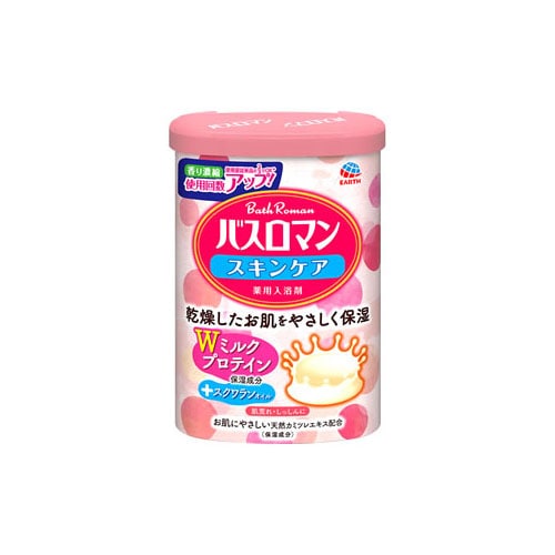 アース製薬 バスロマン スキンケア Wミルクプロテイン (600g) 入浴剤 【医薬部外品】