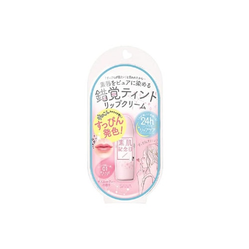 常盤薬品 サナ 素肌記念日 フェイクヌードリップ 01 甘えんぼピンク (1個) リップクリーム