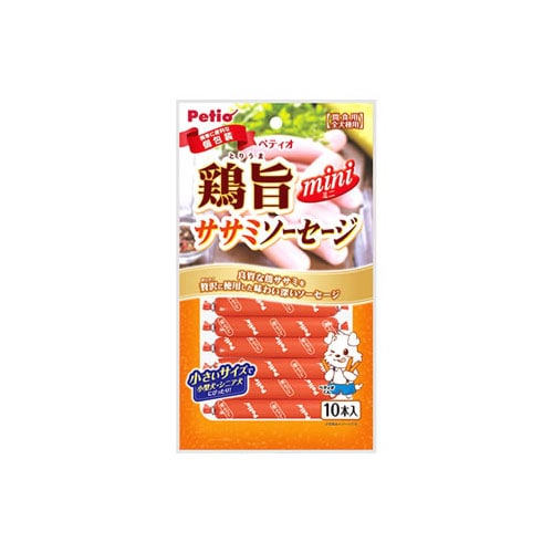 ペティオ 鶏旨 ミニ ササミソーセージ (10本入) ドッグフード 犬用おやつ