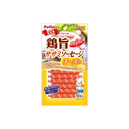 ペティオ 鶏旨 ミニ ササミソーセージ チーズin (10本入) ドッグフード 犬用おやつ
