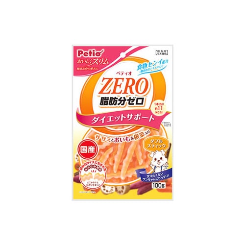 ペティオ おいしくスリム脂肪分ゼロ ダブルスティック ササミとおいも&根菜入り (100g) 犬用おやつ ドッグフード