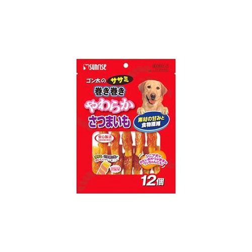 マルカン サンライズ ゴン太のササミ巻き巻き やわらかさつまいも (12個) ドッグフード 犬用おやつ