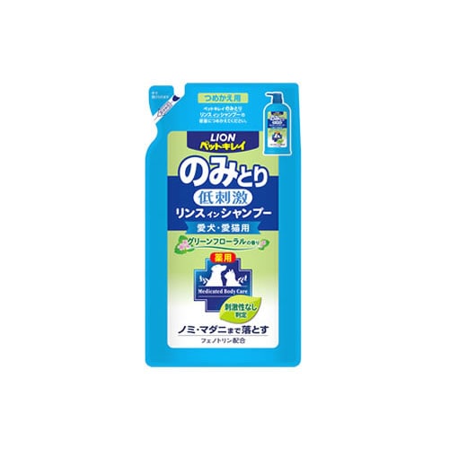 ライオン ペットキレイ のみとりリンスインシャンプー 愛犬・愛猫用 グリーンフローラルの香り つめかえ用 (400mL) 詰め替え用 【動物用医薬部外品】