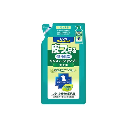 ライオン ペットキレイ 皮フを守るリンスインシャンプー 愛犬用 つめかえ用 (400mL) 詰め替え用 【動物用医薬部外品】