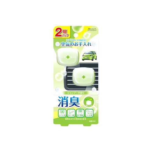 晴香堂 カーオール 消臭エアエイド エアコンクリップ 3092 シャンプー (2.4g×2個パック) 車用 消臭・芳香剤