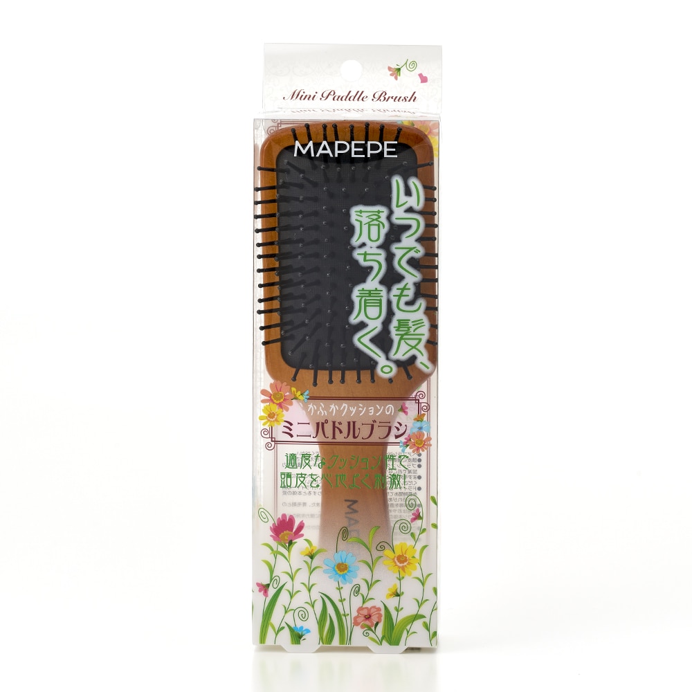マペペ ふかふかクッションのミニパドルブラシ (1個) ヘアブラシ クシ