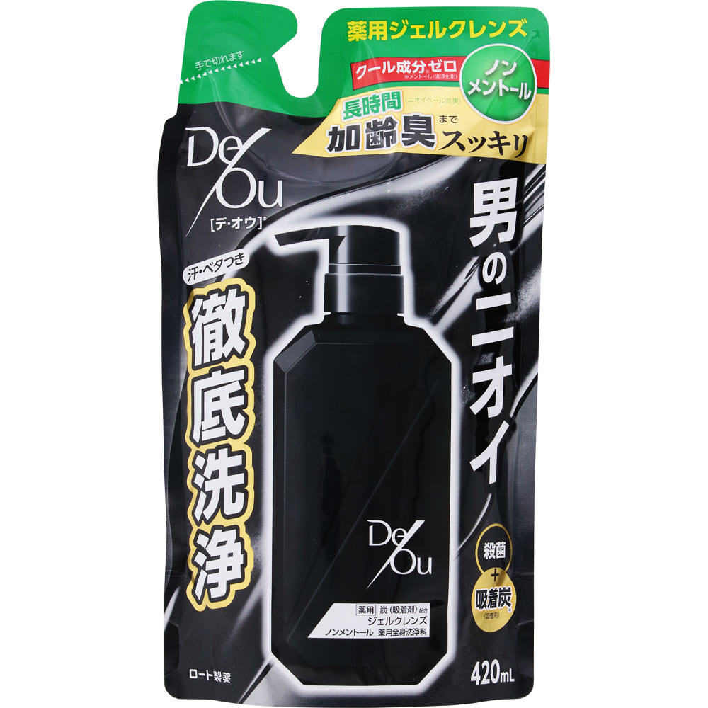 ロート製薬 薬用クレンジングウォッシュノンメントール つめかえ用 (420mL) 詰め替え用 メンズ ボディソープ 【医薬部外品】