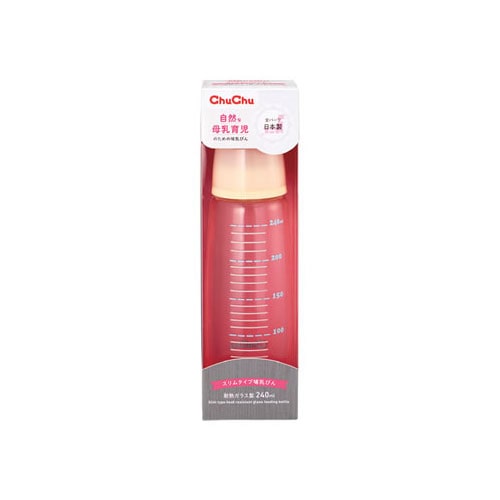 ジェクス チュチュ スリムタイプ 耐熱ガラス製哺乳びん 240mL 新生児~ (1本) 哺乳瓶 ChuChu