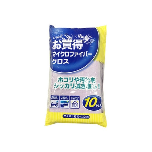ワコー お買得マイクロファイバークロス E-047 (10枚) 洗車用品