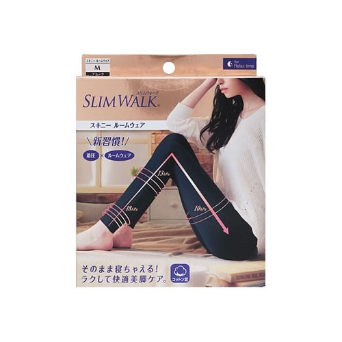 ピップ スリムウォーク スキニー ルームウェア M ブラック (1足) 着圧ルームウェア
