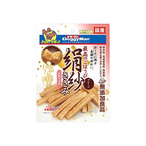 ドギーマン 絹紗 スティック プレーン (100g) ドッグフード 犬用おやつ