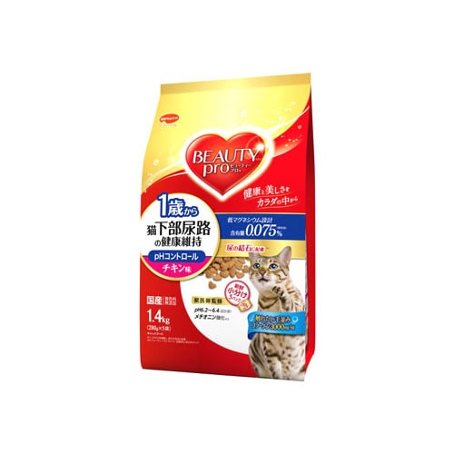 日本ペットフード ビューティープロ キャット 猫下部尿路の健康維持 1歳から チキン味 (1.4kg) キャットフード