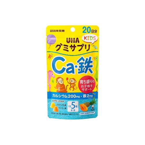 UHA味覚糖 グミサプリキッズ カルシウム・鉄 20日分 (110g) Ca 鉄 グミ サプリ KIDS　※軽減税率対象商品