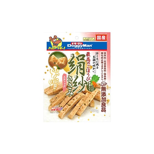 ドギーマン 絹紗 スティック 野菜入り (100g) ドッグフード 全犬種用スナック
