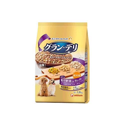 ユニチャーム ペットケア グラン・デリ カリカリ仕立て 成犬用 彩り野菜入りセレクト (1.6kg) ドッグフード