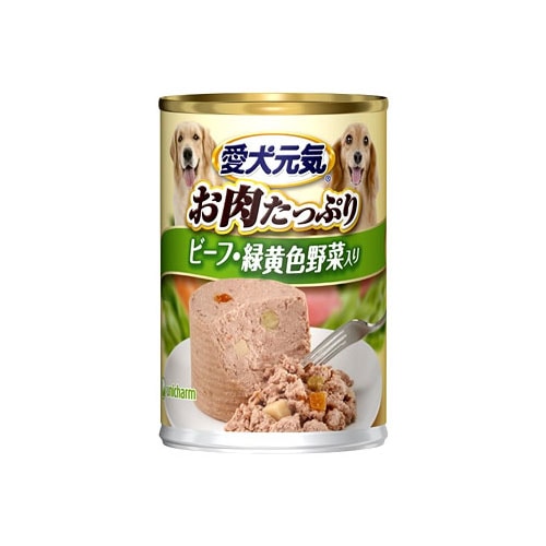 ユニチャーム ペットケア 愛犬元気 缶 ビーフ・緑黄色野菜入り (375g) ウェット ドッグフード