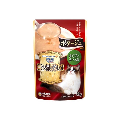 ユニチャーム 銀のスプーン 三ツ星グルメ パウチ ポタージュ まぐろ・かつお (35g) キャットフード