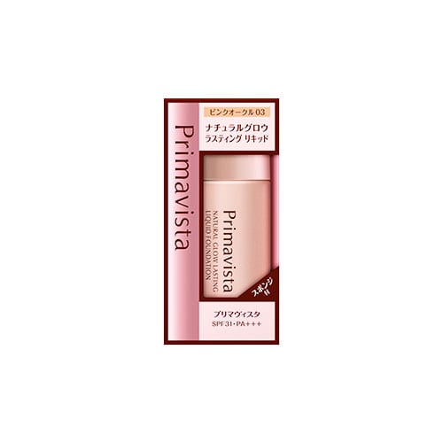 花王 プリマヴィスタ ナチュラルグロウ ラスティング リキッドファンデーション ピンクオークル03 PO3 SPF31 PA+++ (30mL)