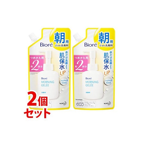 《セット販売》　花王 朝用ジュレ洗顔料 つめかえ用 2回分 (160mL)×2個セット