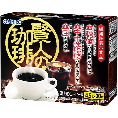 オリヒロ 賢人の珈琲 (4.5g×30本) 深煎りコーヒー仕立て 機能性表示食品