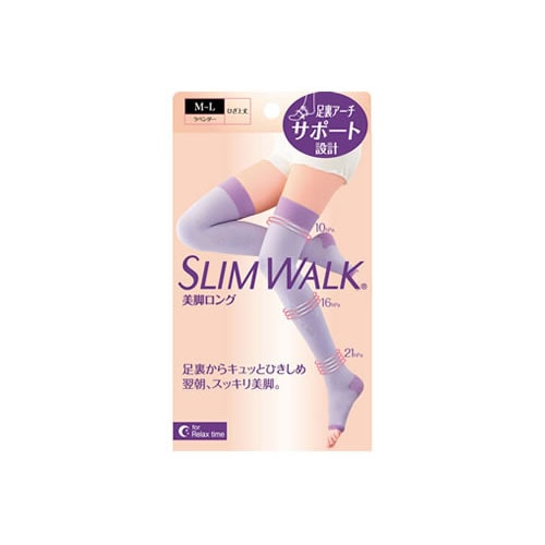 ピップ スリムウォーク 美脚ロング ラベンダー M-L (1足) 着圧ソックス 靴下