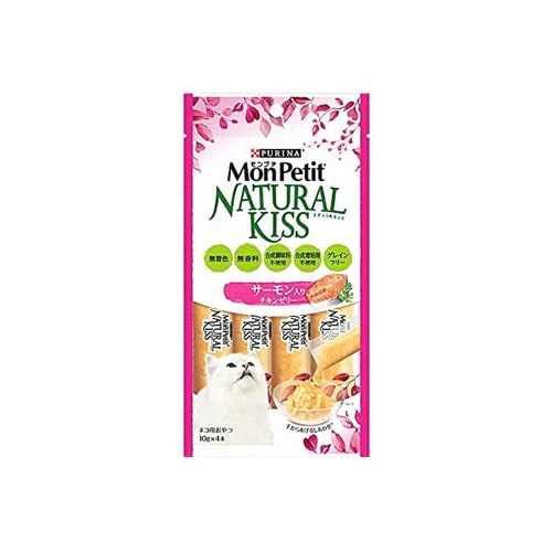 ネスレ ピュリナ モンプチ ナチュラルキッス サーモン入りチキンゼリー (10g×4本) 猫用おやつ