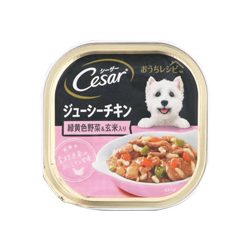 マースジャパン シーザー おうちレシピ 成犬用 ジューシーチキン 緑黄色野菜＆玄米入り (100g) ドッグフード ウェット