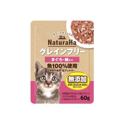 マルカン サンライズ ナチュラハ グレインフリー まぐろ・鮭入り (60g) キャットフードウェット