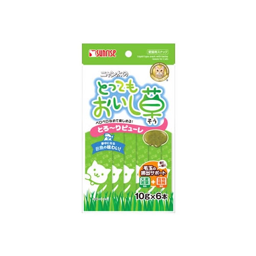 マルカン サンライズ ニャン太のとってもおいし草 とろ?りピューレ (10g×6本) キャットフード 猫用おやつ