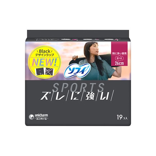 ユニチャーム ソフィSPORTS 特に多い昼用 260羽つき 26cm (19個) 生理用ナプキン ソフィスポーツ　【医薬部外品】