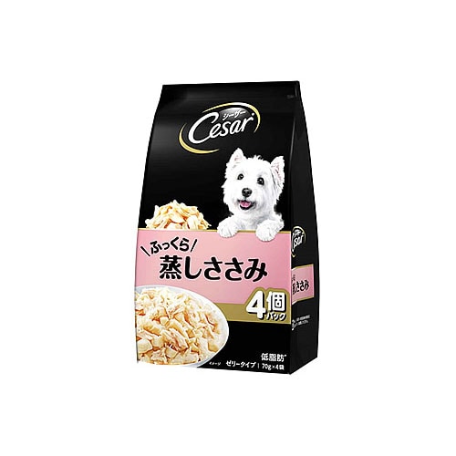 マースジャパン シーザー 成犬用 ふっくら蒸しささみ (70g×4袋) ドッグフード