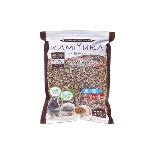 シーズイシハラ クリーンモフ 小動物用床材 KAMIYUKA 紙床 ブラウン (500g) 小動物用 床材