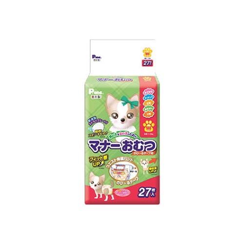 第一衛材 P.one マナーおむつ のび～るテープ付 SSSサイズ (27枚) 犬用紙おむつ