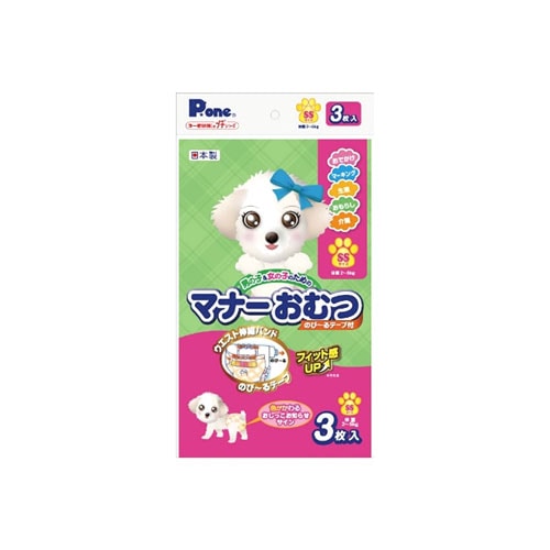 第一衛材 P.one マナーおむつ のび～るテープ付 プチ SSサイズ (3枚) 犬用紙おむつ