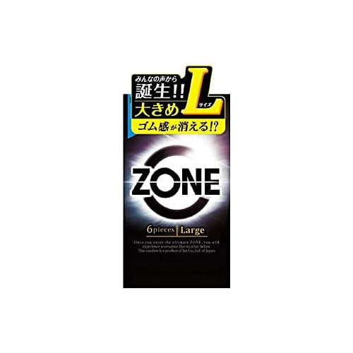 ジェクス ZONE ゾーン Largeサイズ ブラックカラー (6個) Lサイズ コンドーム　【管理医療機器】