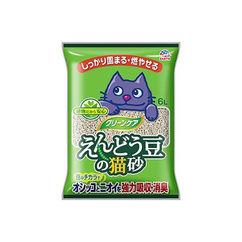 アースペット クリーンケア えんどう豆の猫砂 (6L) 猫用トイレ用品 猫砂