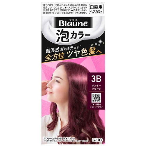 花王 ブローネ 泡カラー 3B ボルドーブラウン (1セット) 泡タイプ 白髪用ヘアカラー 白髪染め 【医薬部外品】