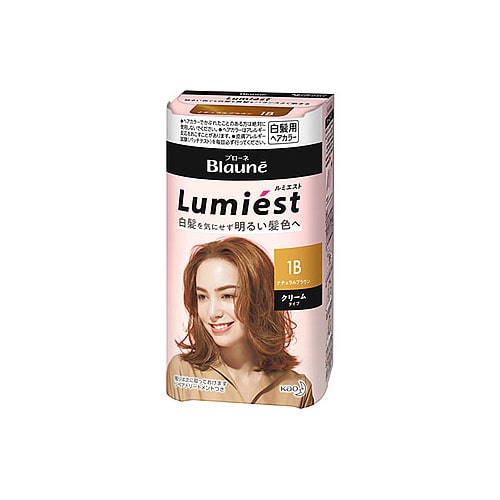 花王 ブローネ ルミエスト ヘアカラー 1B ナチュラルブラウン (1セット) クリームタイプ 白髪用ヘアカラー 白髪染め 【医薬部外品】
