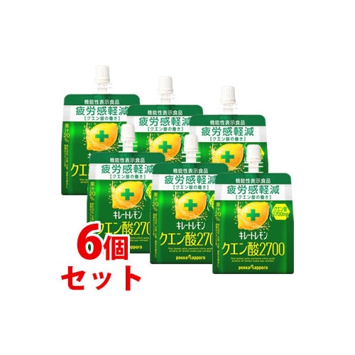 《セット販売》　ポッカサッポロ キレートレモン クエン酸2700ゼリー パウチ (165g)×6個セット ゼリー飲料 機能性表示食品　※軽減税率対象商品