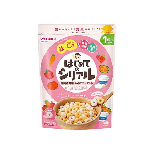 和光堂 はじめてのシリアル 緑黄色野菜といちごヨーグルト (40g) 1歳から ベビーフード　※軽減税率対象商品