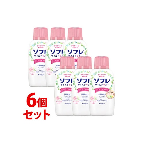 《セット販売》 バスクリン ソフレ マイルド・ミー ミルク入浴液 和らぐサクラの香り 本体 (720mL)×6個セット 入浴剤